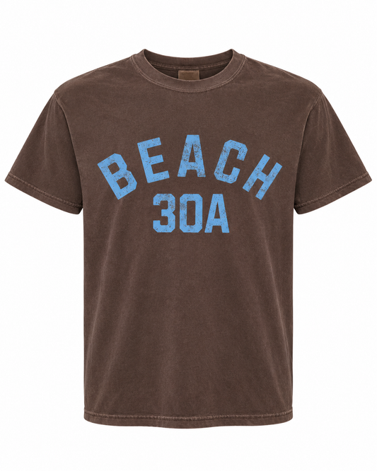 Beach 30a Blue on Espresso Tee