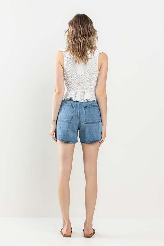 Denim Front Tie Short