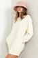 Cute And Casual Sweatshirt Dress - Cream