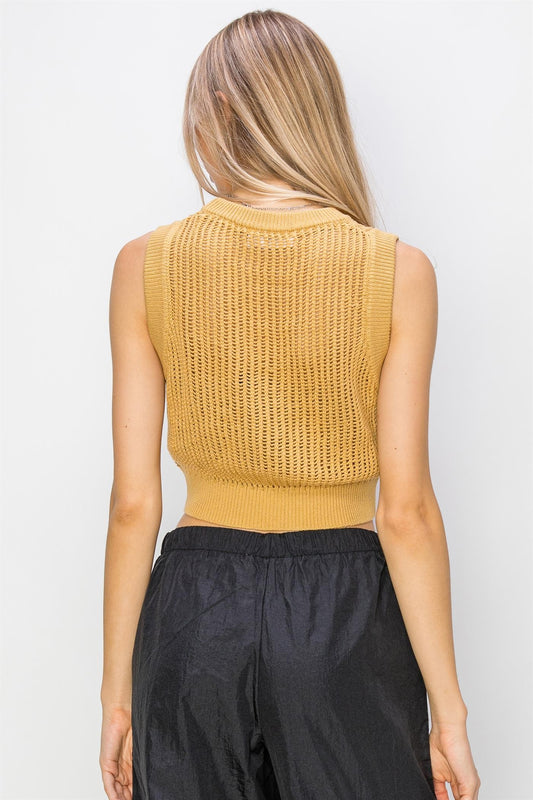 Sleeveless Knit Top - Sand