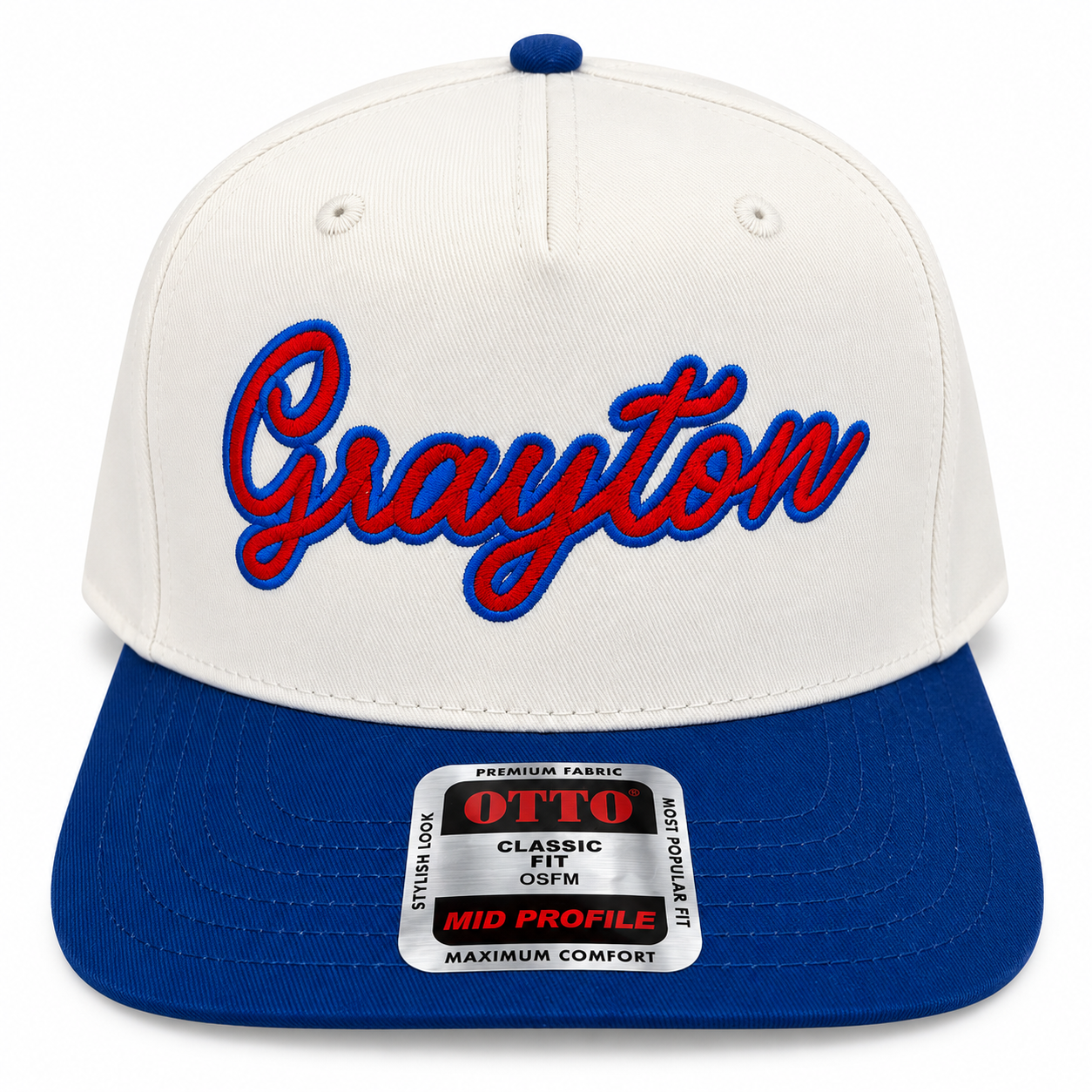 Grayton Varsity Trucker Hat - Royal/Cream