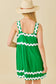 Kelly Green Trim Babydoll Mini Dress