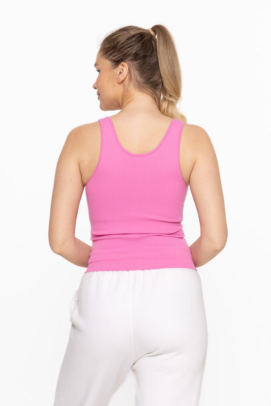 Padded Athletic Tank - Fuchsia