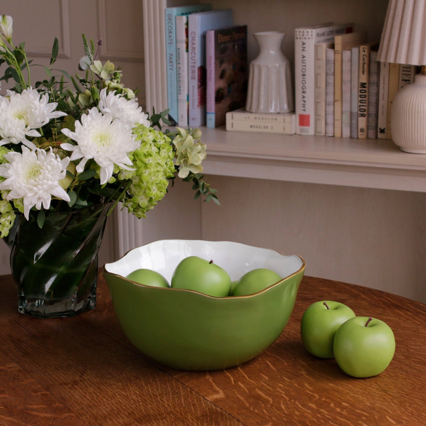 ENCANTO Osaka Large Bowl (Leaf Green & White)