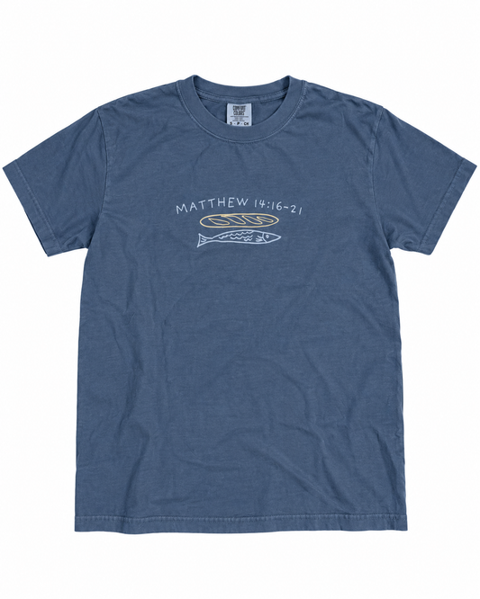 Matthew 14:16-21 Tee - Blue Jean