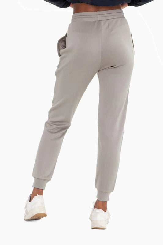 Cuffed Joggers With Zipper Pockets - Ash Grey