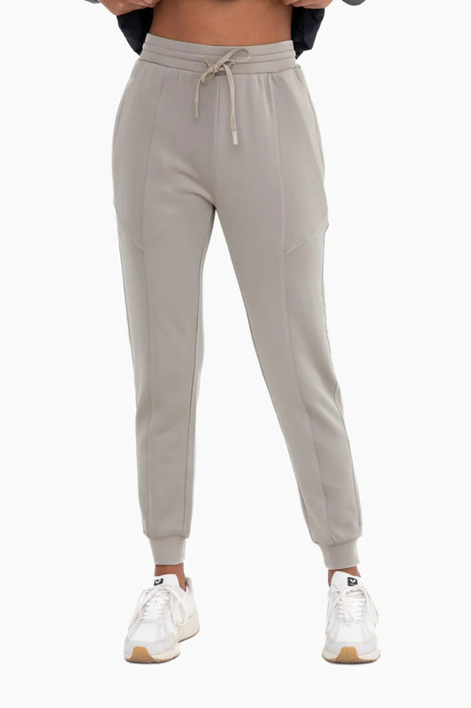 Cuffed Joggers With Zipper Pockets - Ash Grey