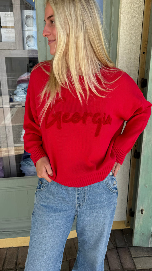 Red Georgia Sweater Top