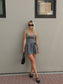 Grey Bow Tiered Dress