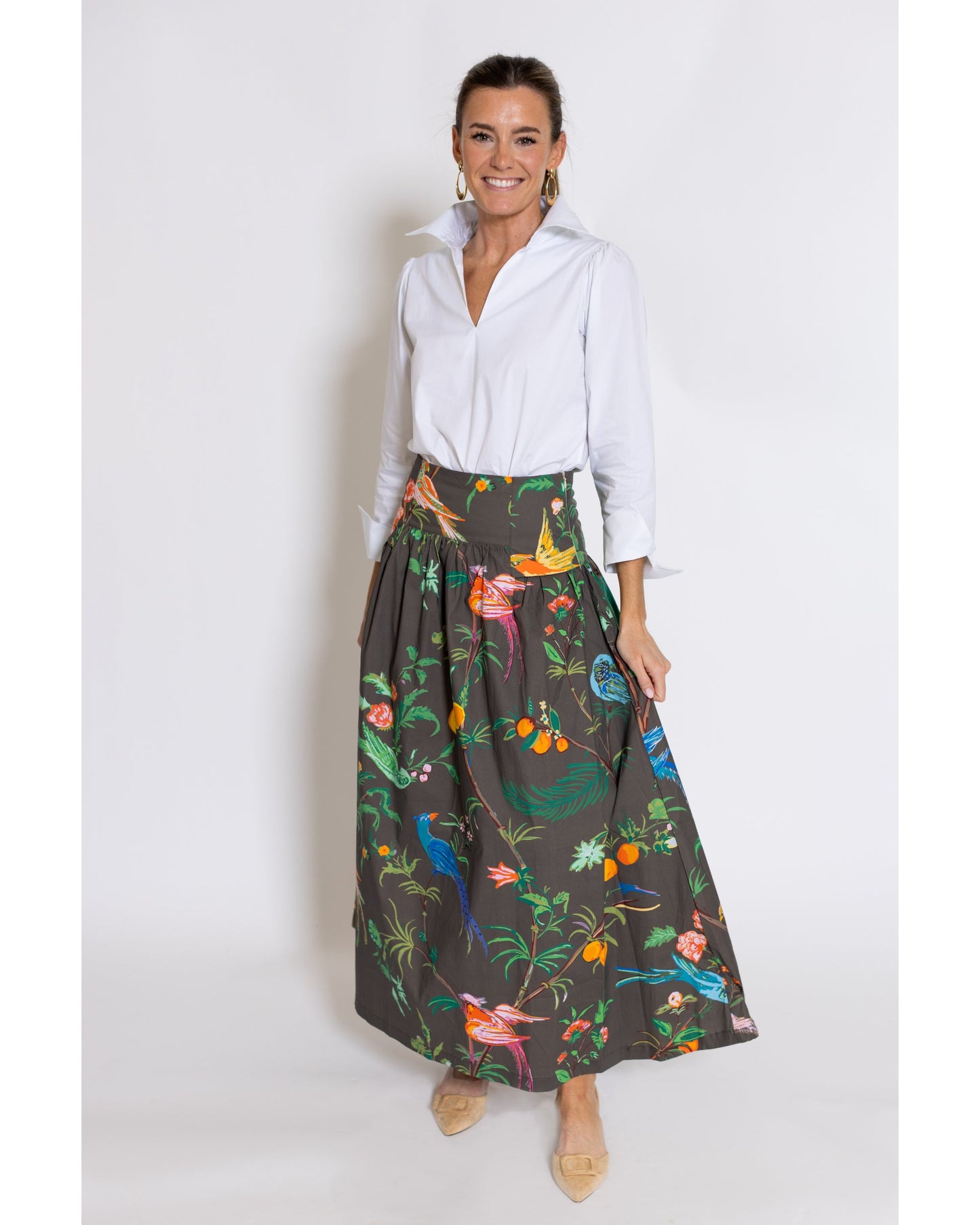 Feather Frolic Sadie Drop Waist Maxi Skirt