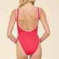 Sunset Red w/ Ivory Contrast Krinkle Tank One Piece