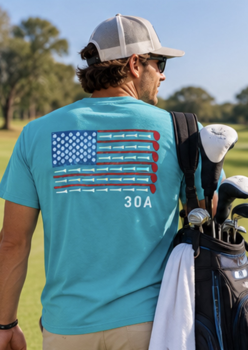30A Golf Flag Tee - Seafoam