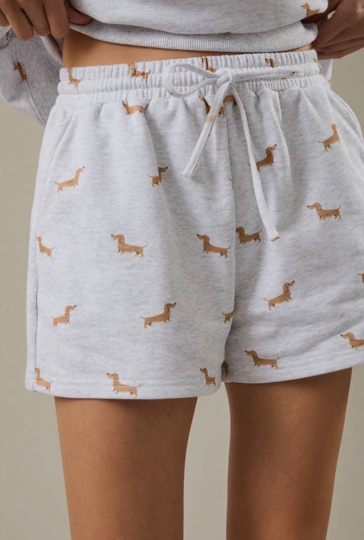 High Waist Dog Print Sweatshorts