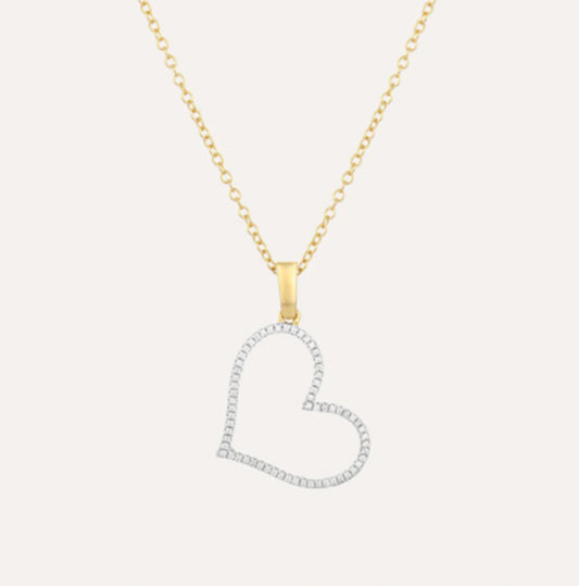 Genuine Heart Diamond Pendant Necklace