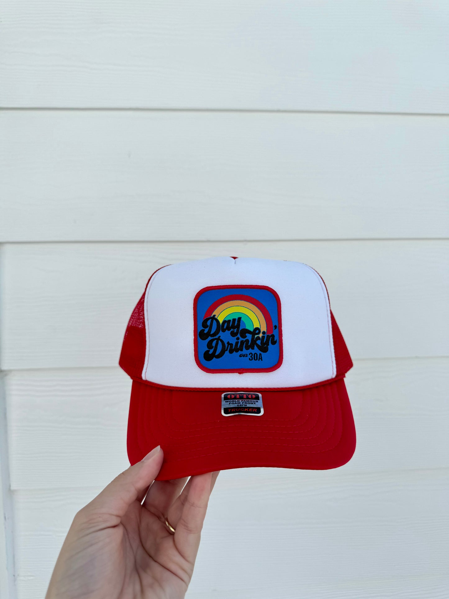 Day Drinkin' on 30A Trucker Hat (Red/White)