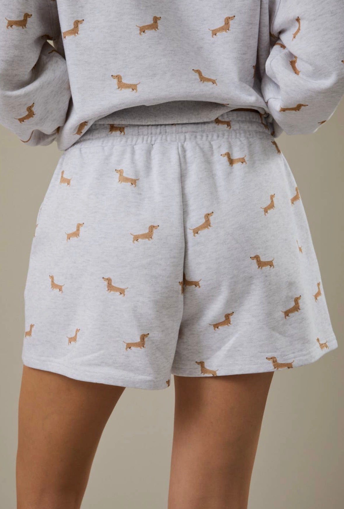 High Waist Dog Print Sweatshorts