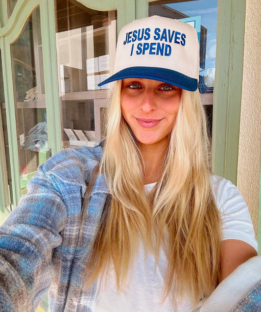 Jesus Saves I Spend Embroidered Hat