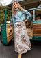 House of MBR Blue Gingham Harper Estate Top