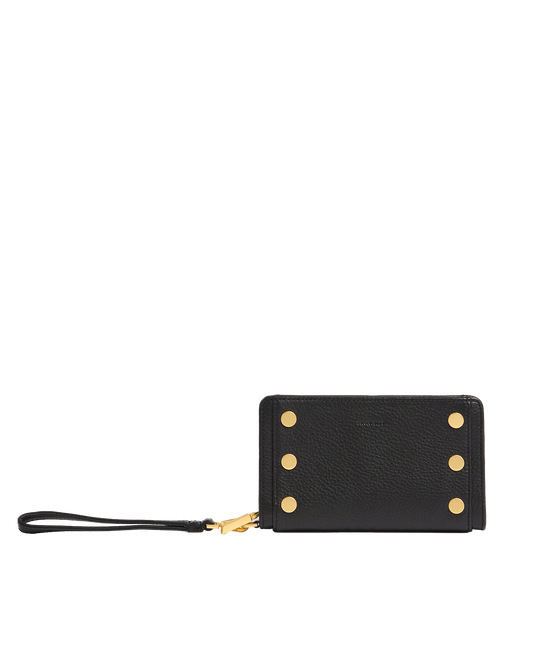 Hammitt Bryant Wallet Black/Brushed Gold Red Zip