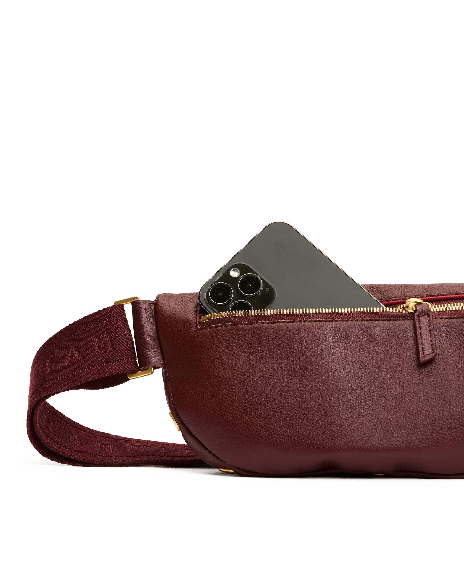Hammitt Charles Crossbody Med Cherrywood Pebble/Brushed Gold