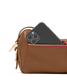 Hammitt Doxie Mahogany Pebble/Brushed Gold Red Zip Med