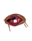 Hammitt Doxie Mahogany Pebble/Brushed Gold Red Zip Med