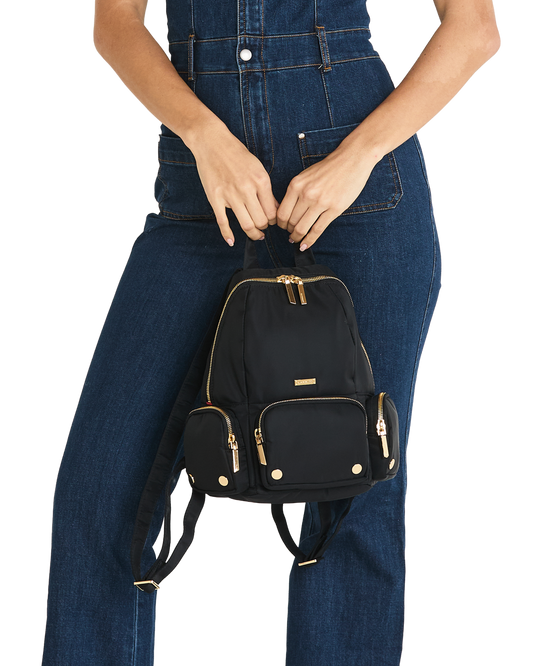 Hammitt Hunter Black Nylon Cargo/Gold Med