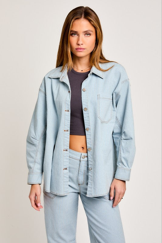 Denim Stripe Shacket