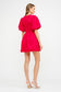 Jacquie Cotton Poplin Smocked Mini Dress - Red