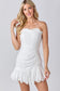 Strapless Eyelet Mini Dress - White