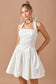 Halter Mini Dress - White