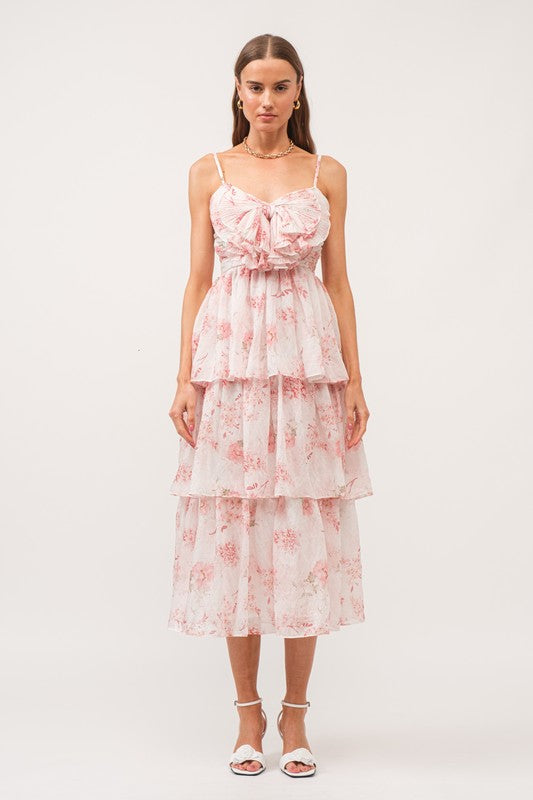 Melody Floral Tiered Midi Dress