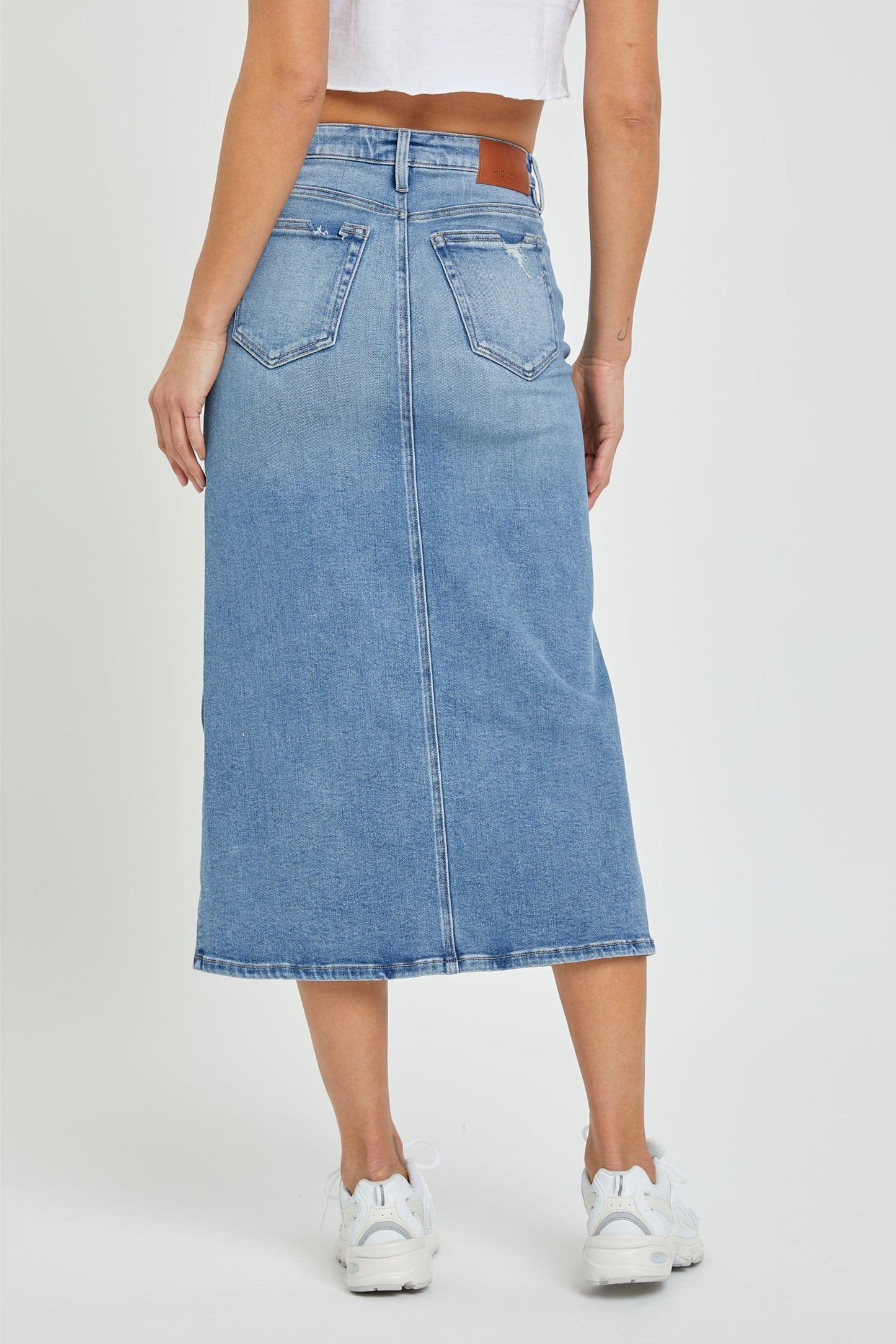 Peyton Denim Side Slit Skirt