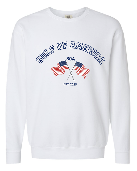 Gulf Of America Blue Print Sweatshirt - White