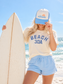 Beach 30A Curve Tee -blue on ivory