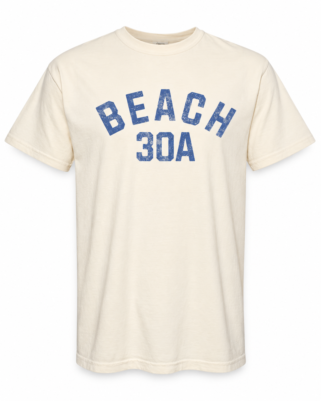 Beach 30A Curve Tee -blue on ivory