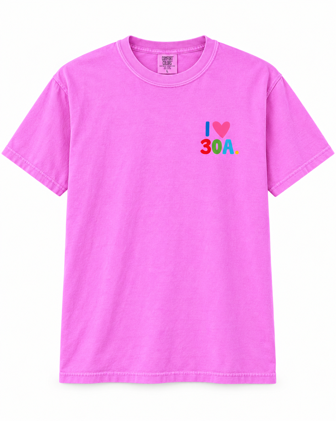 Places on 30A 26' Tee - Multi on Neon Violet