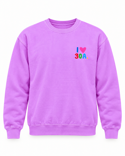 Places on 30A 26' Sweatshirt - Multi on Neon Violet