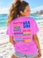 Places on 30A 26' Tee - Multi on Neon Violet