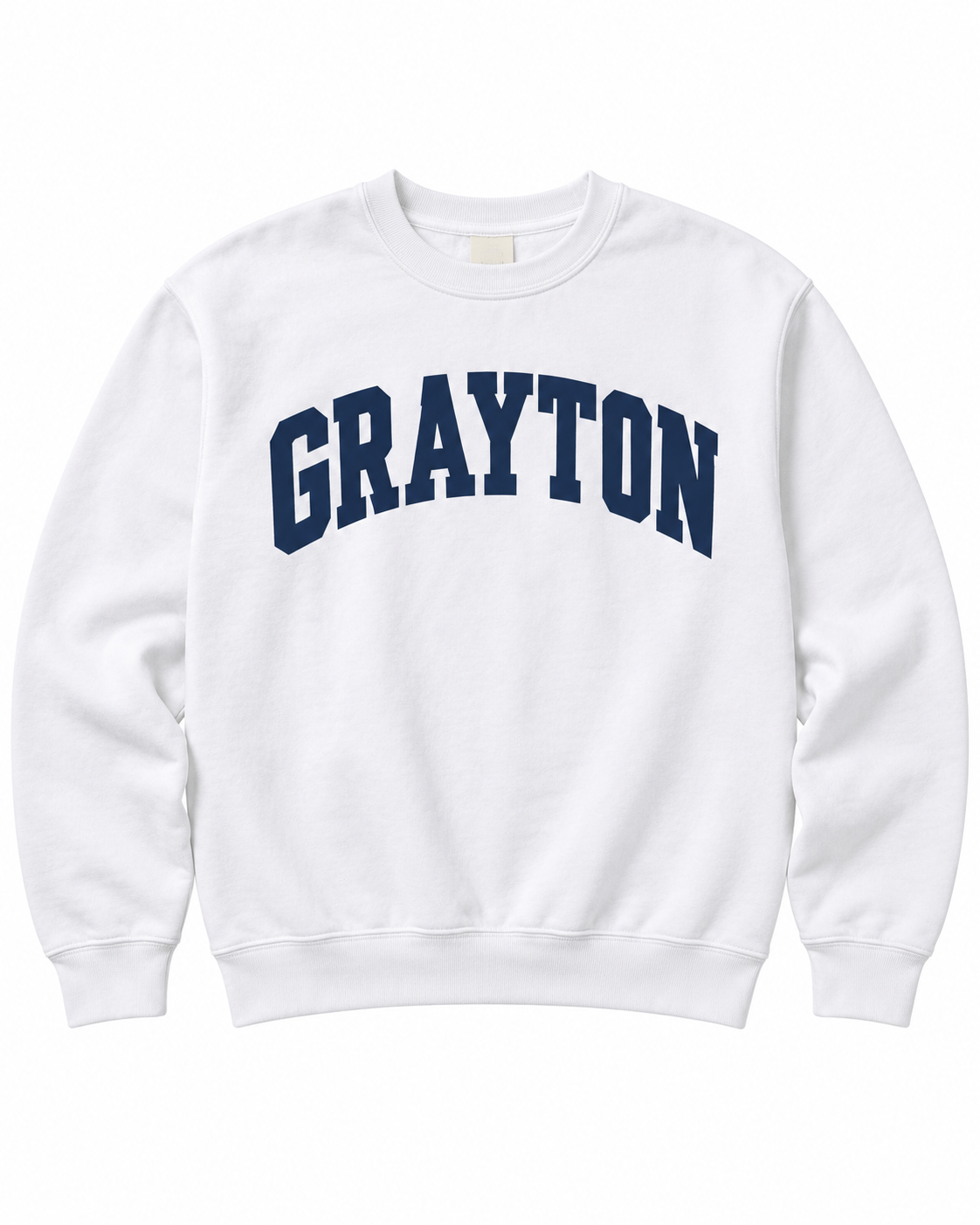 Grayton Curve Varsity Letter Sweatshirt - White