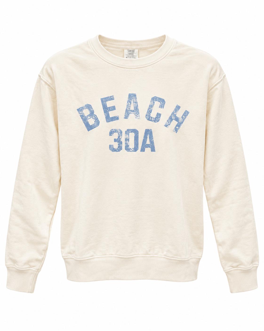 Beach 30A Curve Sweatshirt - Ivory/Blue