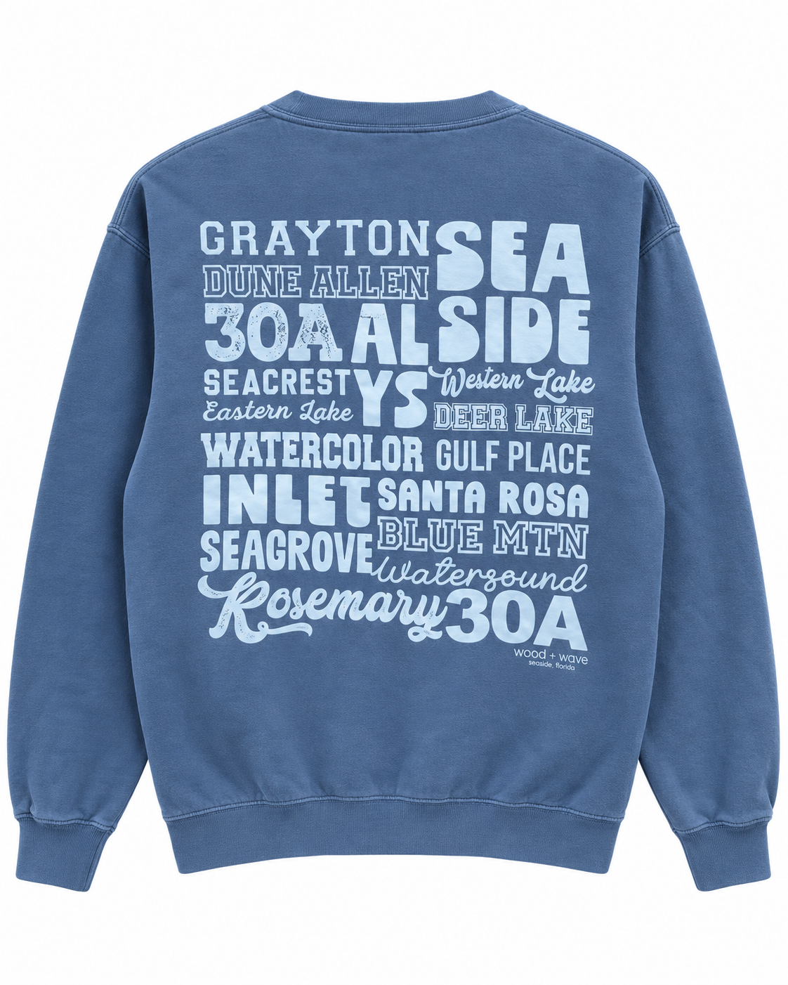 Places on 30a 26' Sweatshirt - Light Blue on Blue Jean