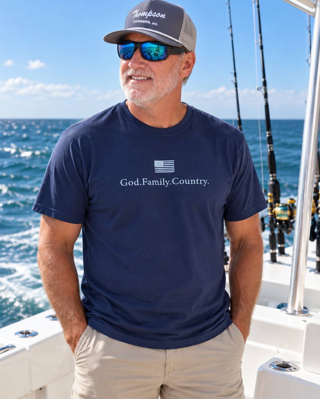 God. Family. Country. Tee - Navy