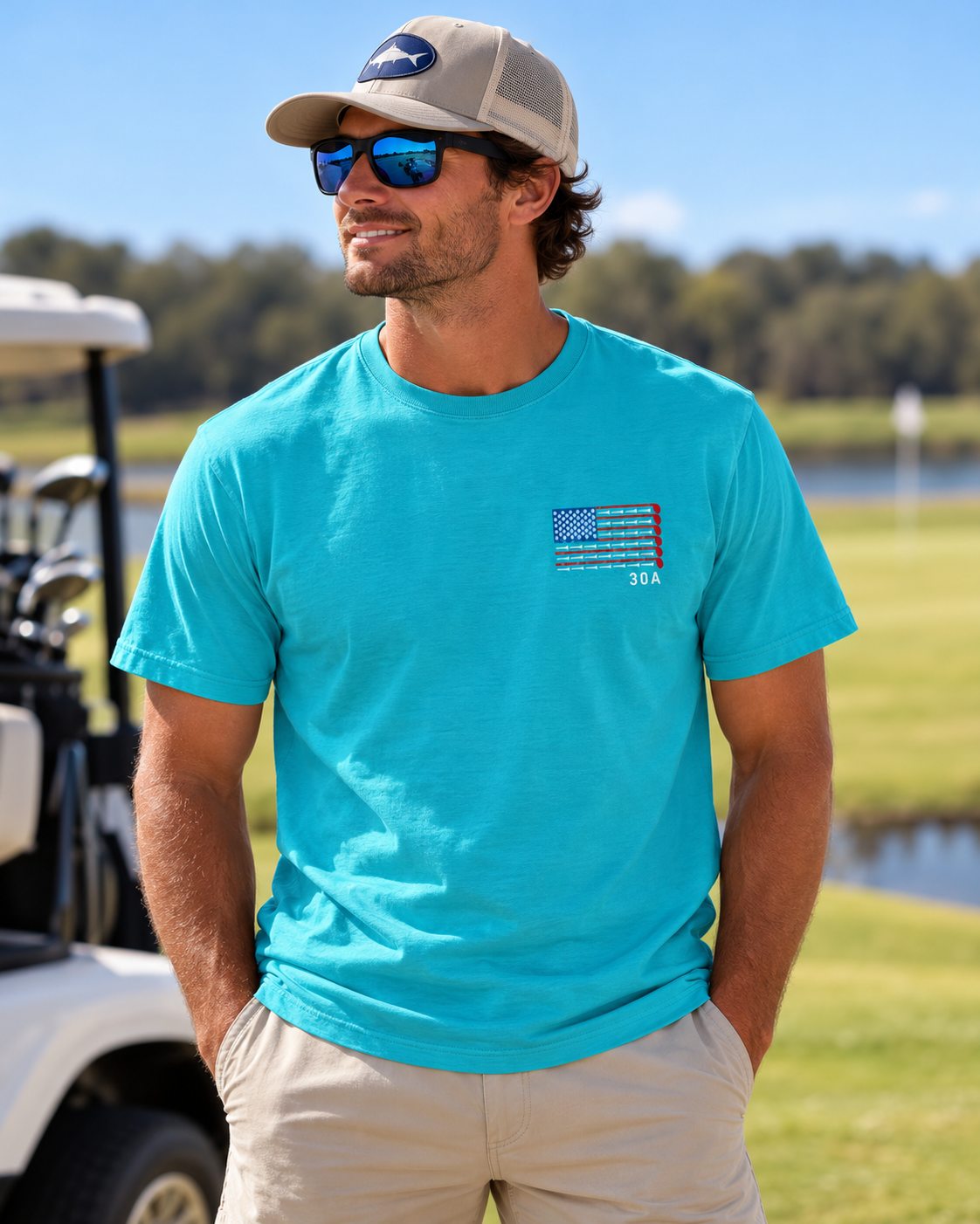 30A Golf Flag Tee - Seafoam