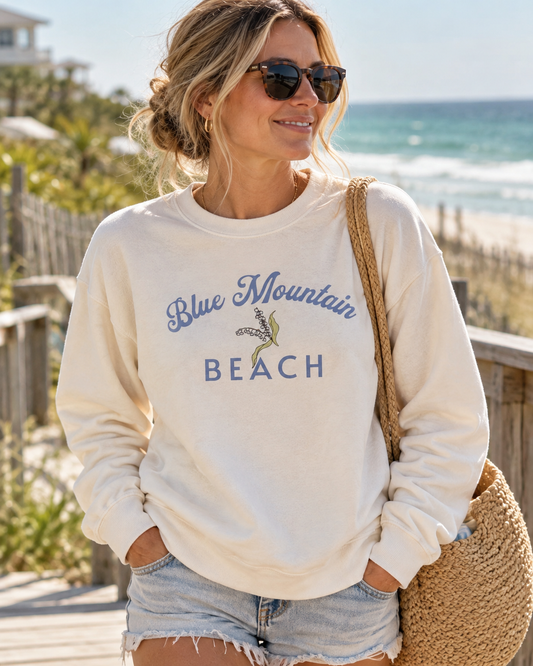 Blue Mountain Lupine Sweatshirt - Ivory