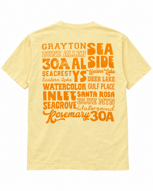 Places on 30a 26 Tee - Yellow on Yellow