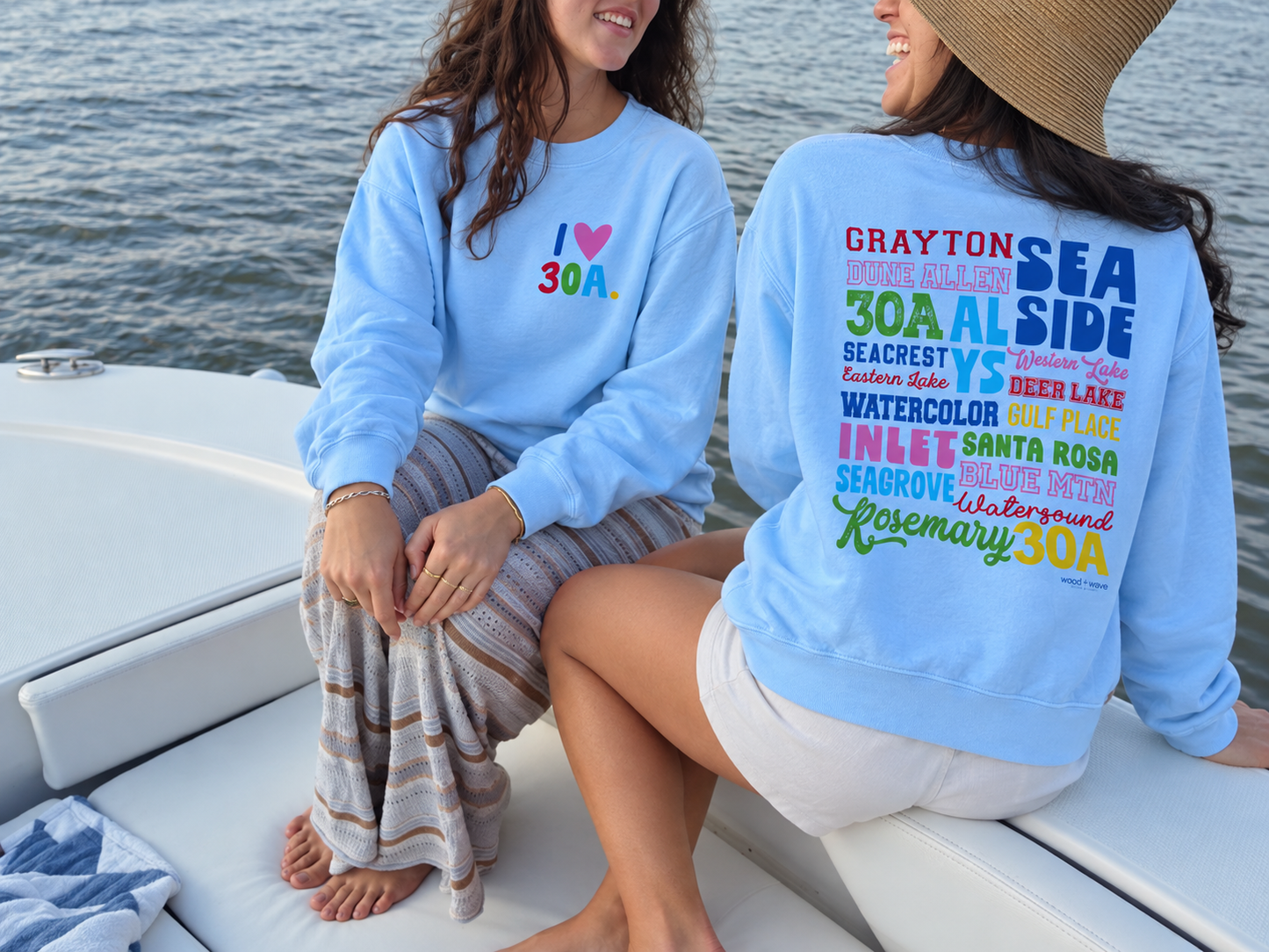Places On 30A 26 Sweatshirt - Multi On Blue