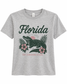 Florida The Sunshine State Gator Tee - Green/Pink on Grey