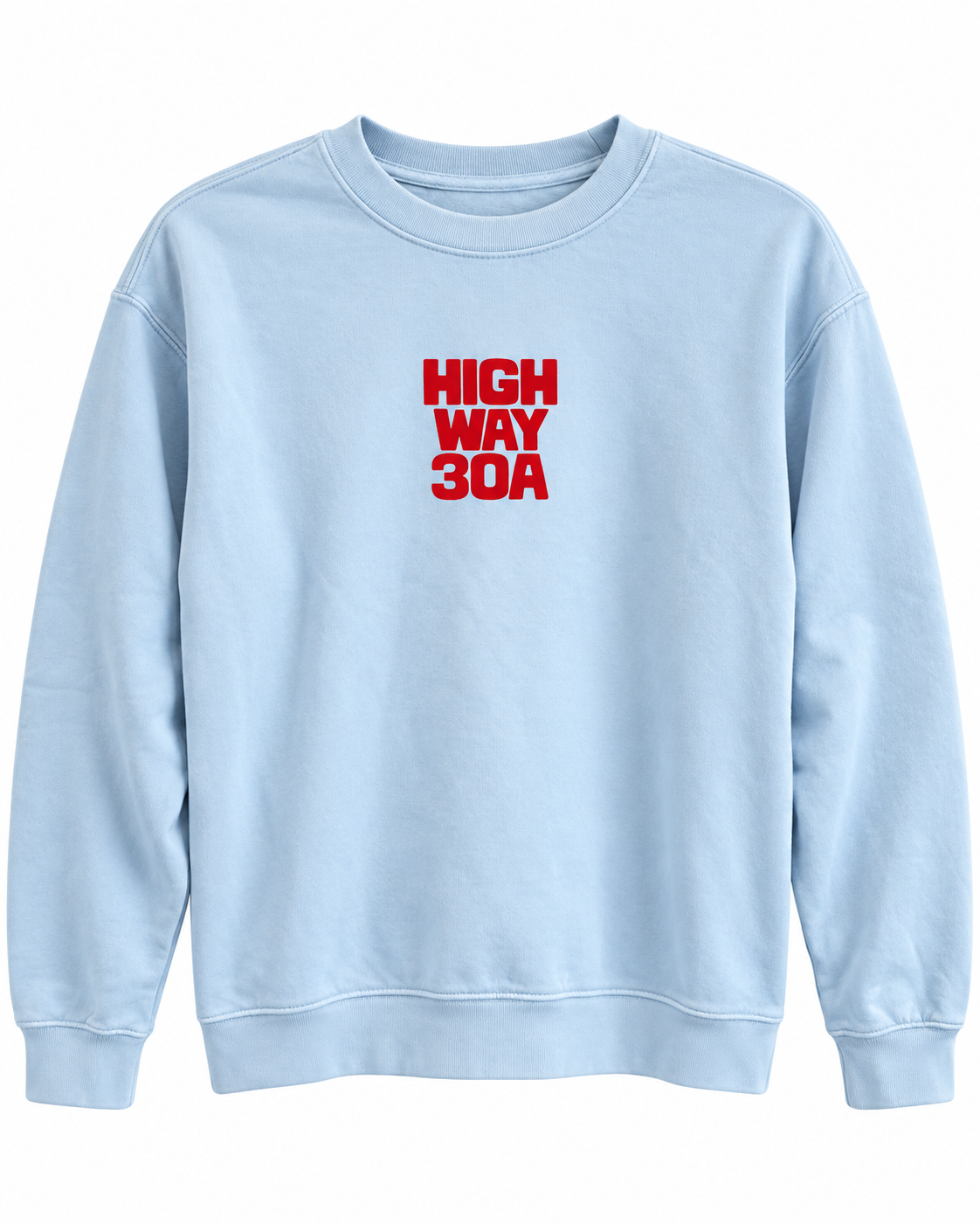 Places on 30A 26' Sweatshirt - Red on Hydrangea