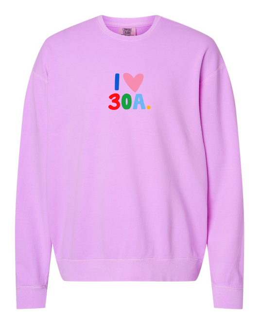 Places on 30A 26' Sweatshirt - Multi on Violet